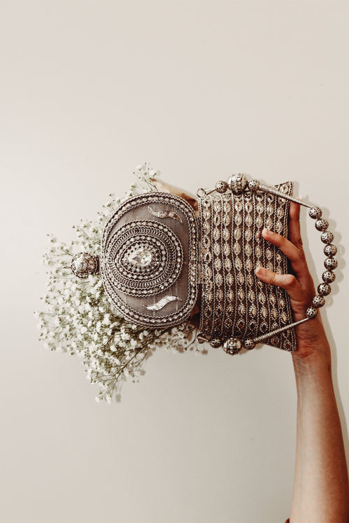 SILVER METAL BAG